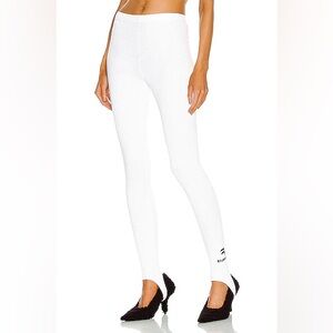 Balenciaga White Ribbed Leggings